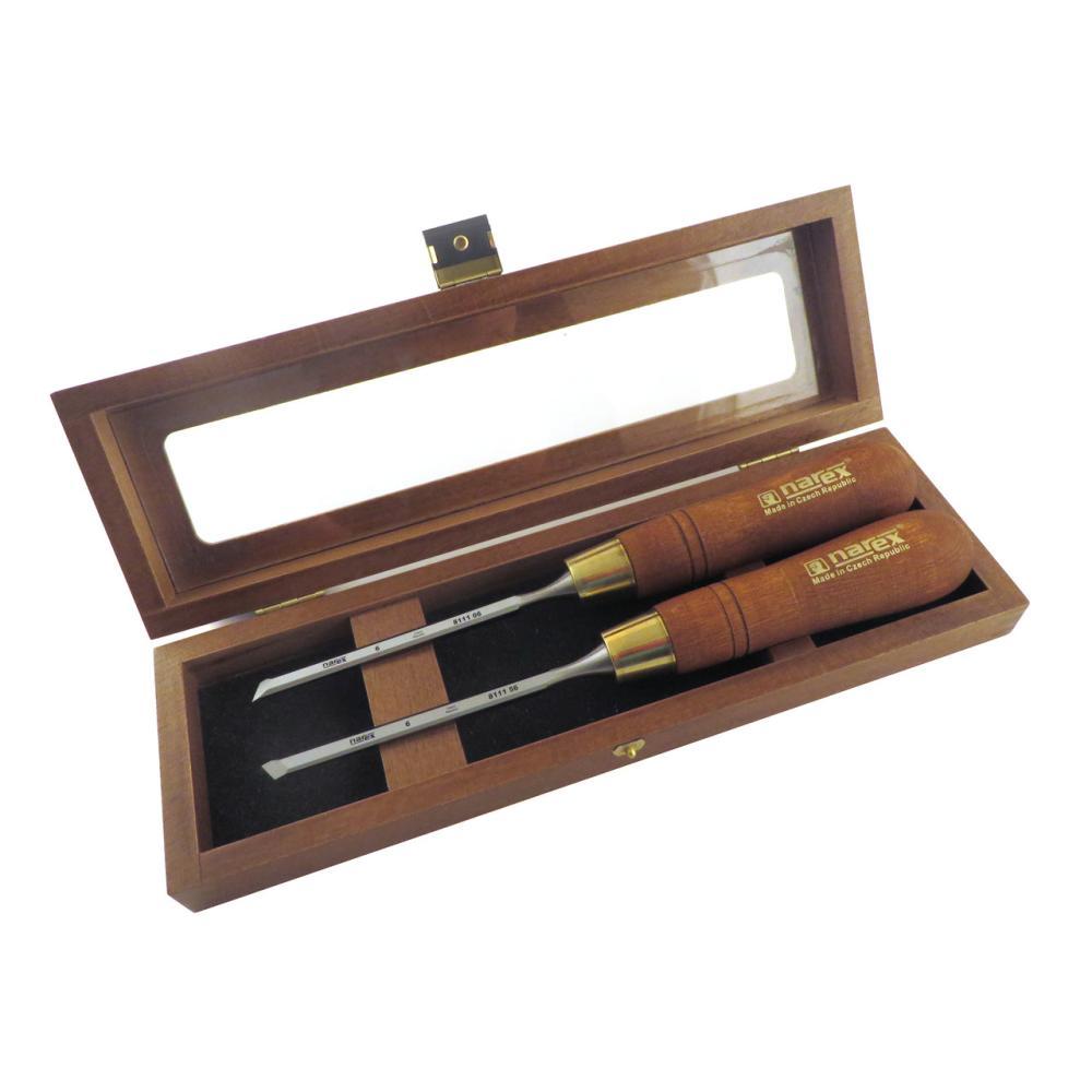 Narex Left and Right Skew Chisel Sets in Wooden Presentation Box