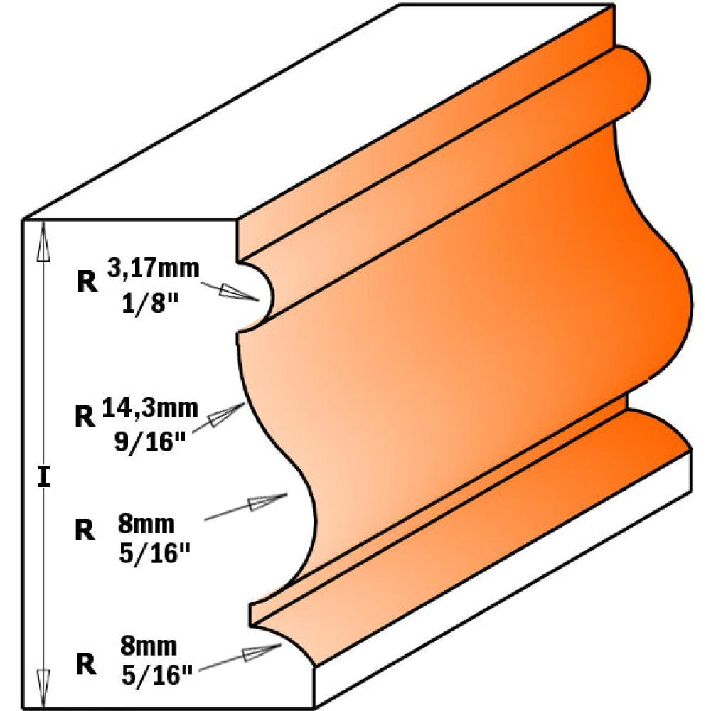 CMT Orange Tools Molding Router Bit 2 Flute Carbide Tipped view 3