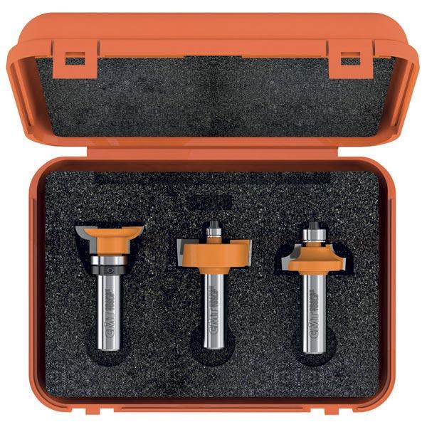 CMT Orange Tools 3 Piece Divided Light Door Carbide Tipped Router Bit Set